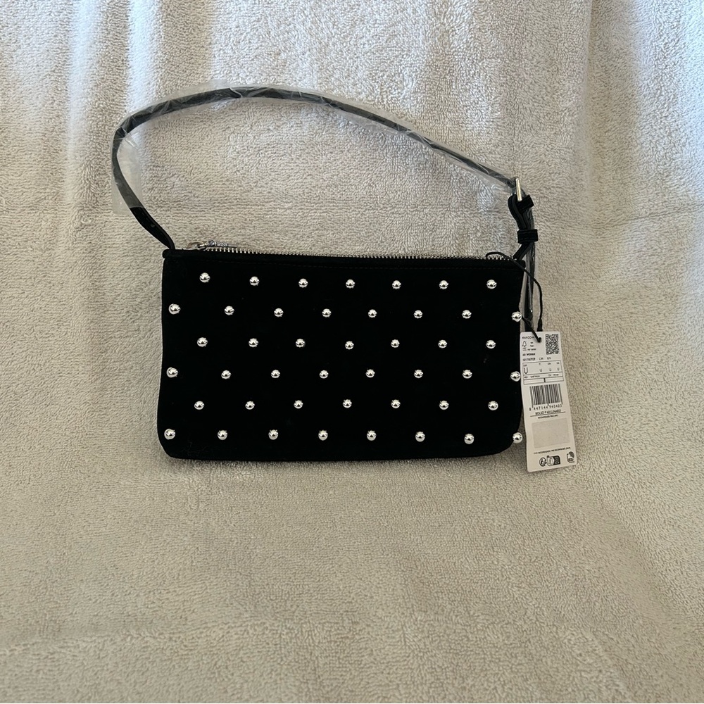 Black Pearl-Studded Clutch